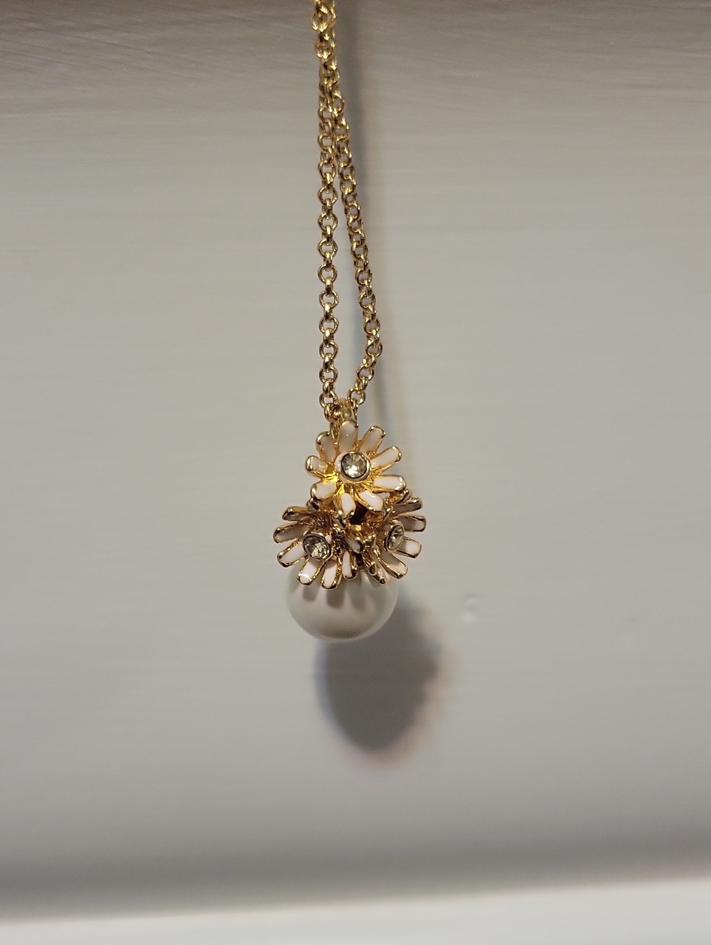 kate spade Gold Flower Pearl Drop Necklace - Women Jewelry